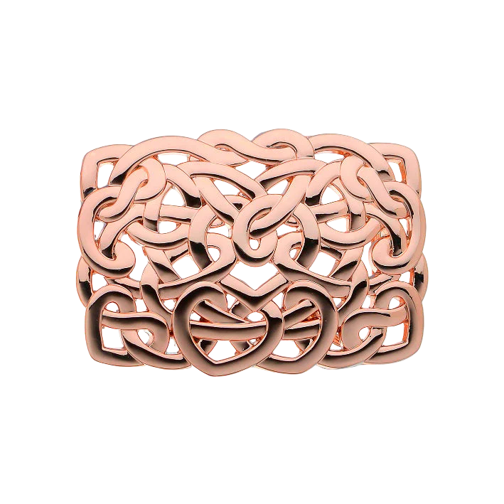 Gold rose belt buckle (100148-40-2) with Italian design, polished metal fashion accessory