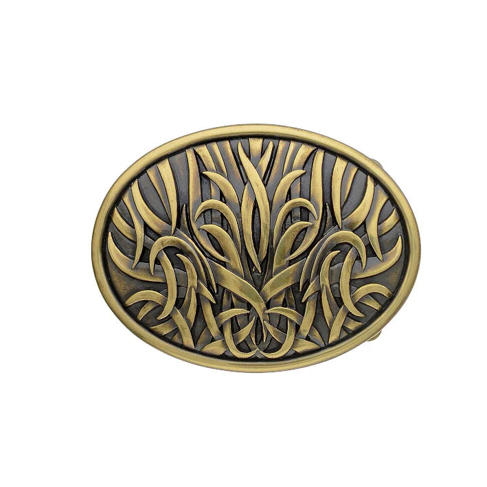 Old gold belt buckle (100164-40-2) with Italian design, polished metal fashion accessory