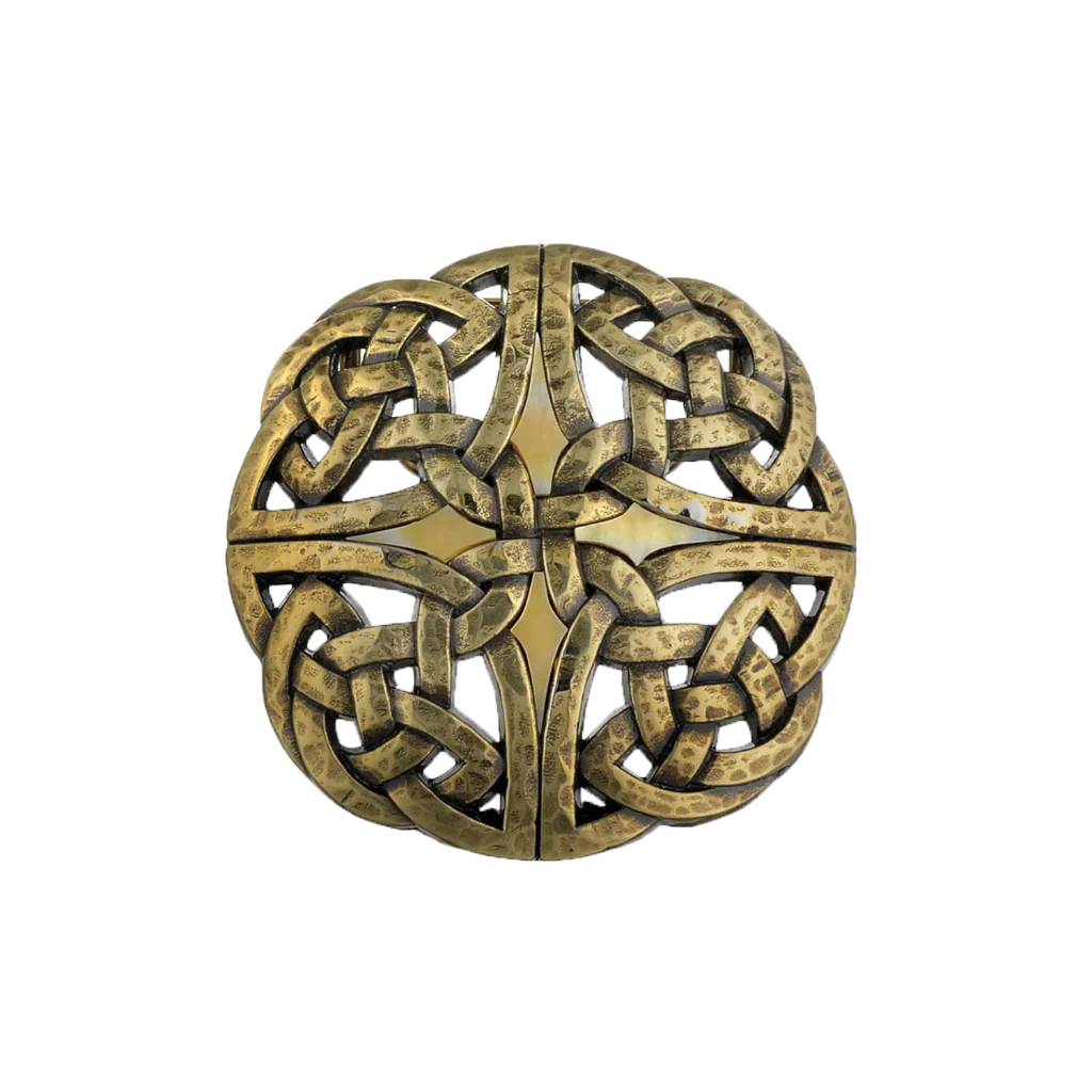 Old gold yellow mop belt buckle (100207-40-2) with Italian design, polished metal fashion accessory