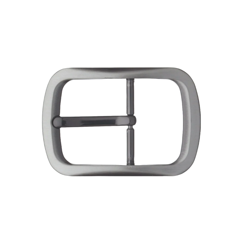 Rounded Rectangle 40mm belt buckle in Brushed Gun Metal.