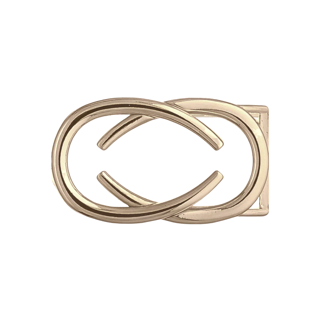 Interlocking Ovals 40mm belt buckle in Light Gold.