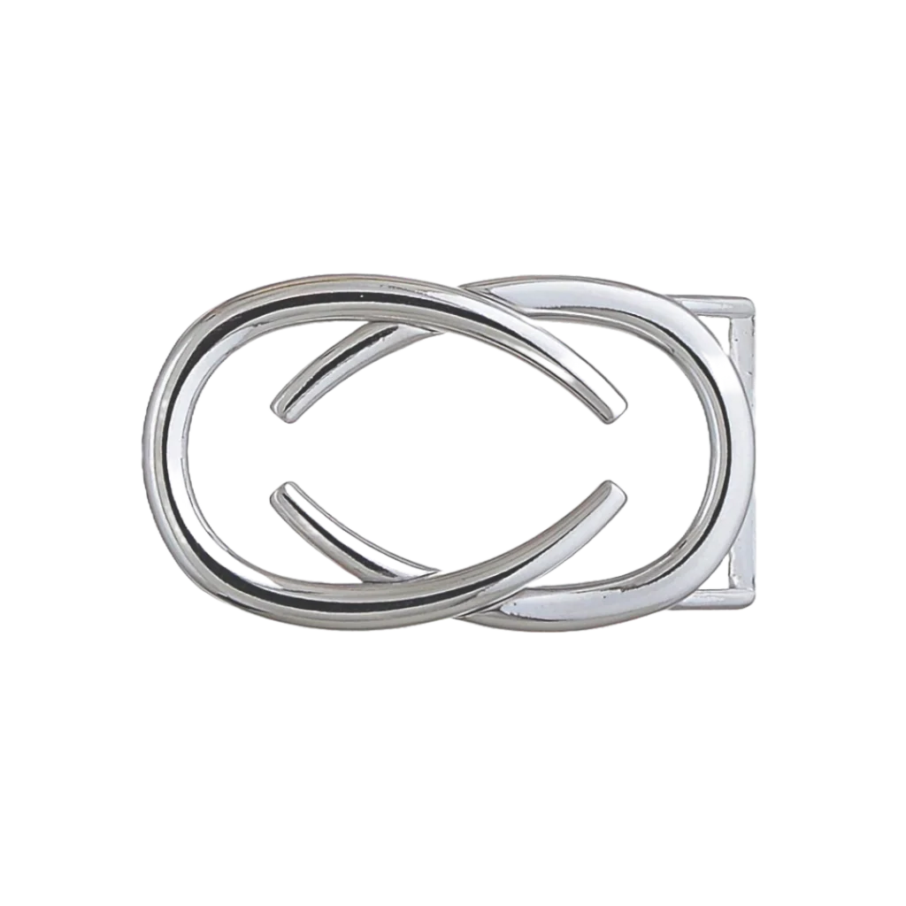 Interlocking Ovals 40mm belt buckle in Palladium Nickelfree HQ.