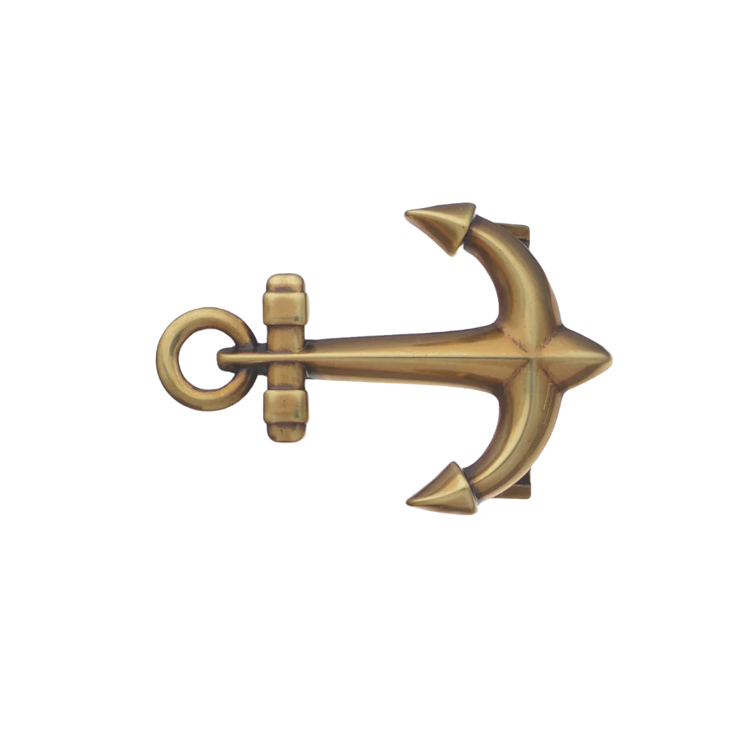 Solid bronze anchor belt buckle, a timeless fashion accessory with a nautical and classic Italian design.