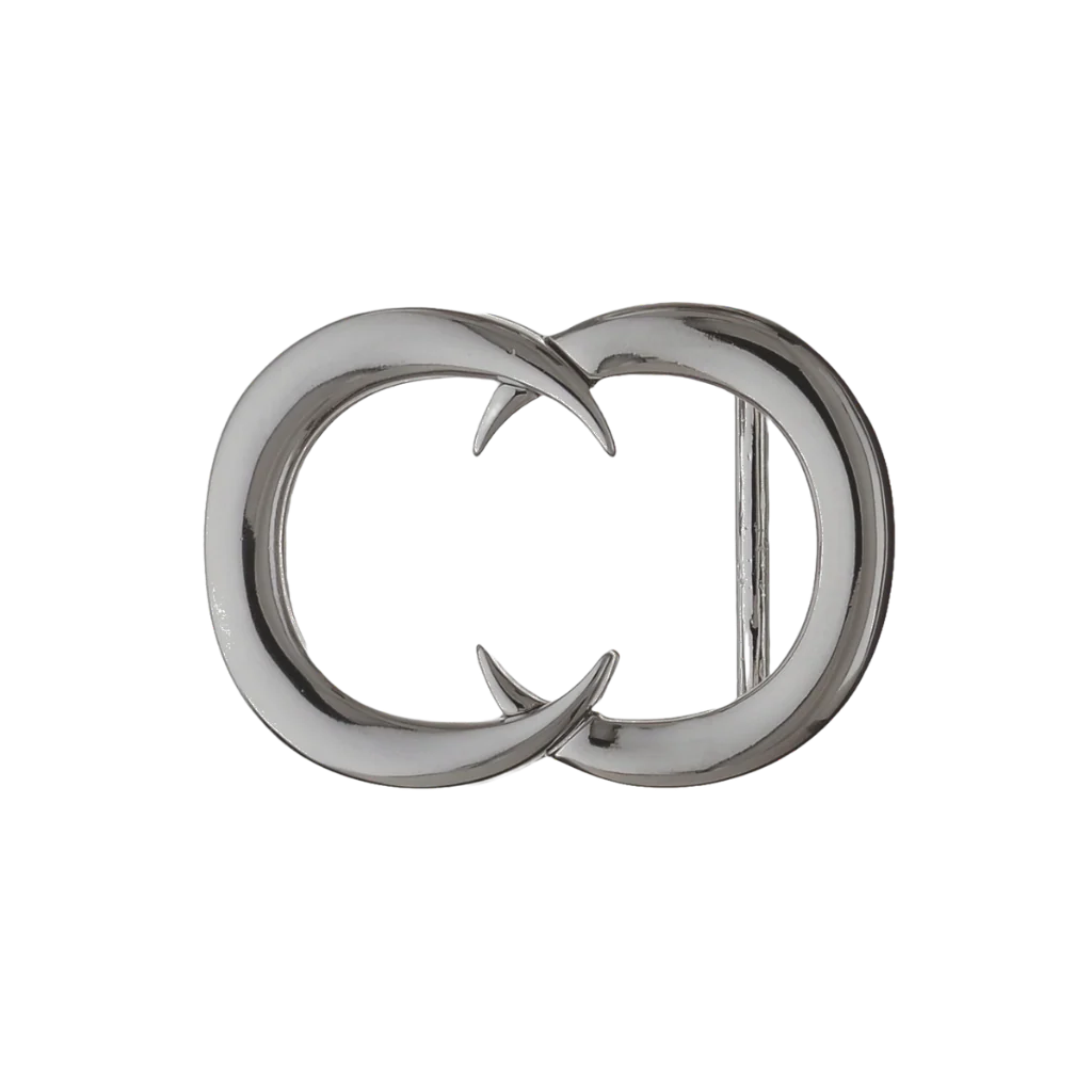 Twin Crescent 40mm buckle in Shiny Gun Metal.