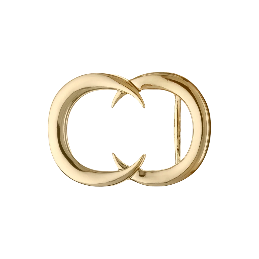 Twin Crescent 40mm buckle in Light Gold.