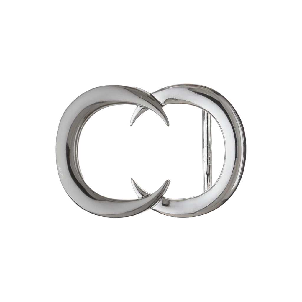 Twin Crescent 40mm buckle in Palladium Nickelfree HQ + Shiny Gun Metal.