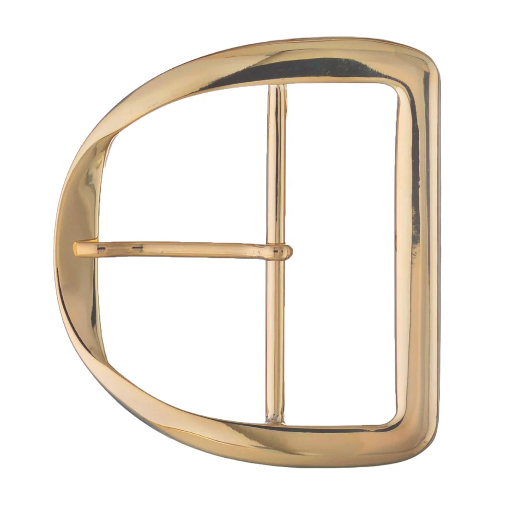 D‑frame 80mm belt buckle in Light Gold Palladium Nickelfree HQ; modern right‑bar design, durable zamak.