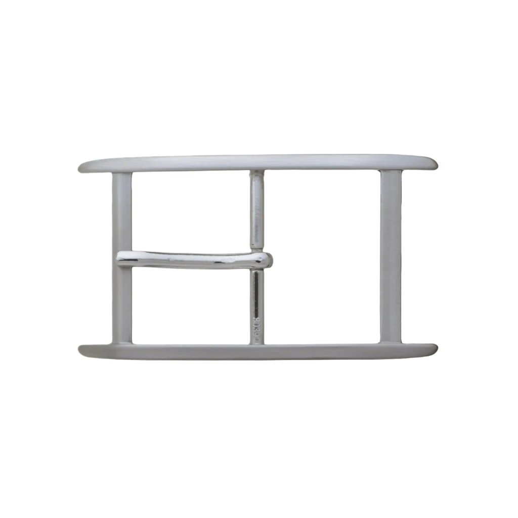 Minimal 40mm belt buckle in Brushed Nickelfree.