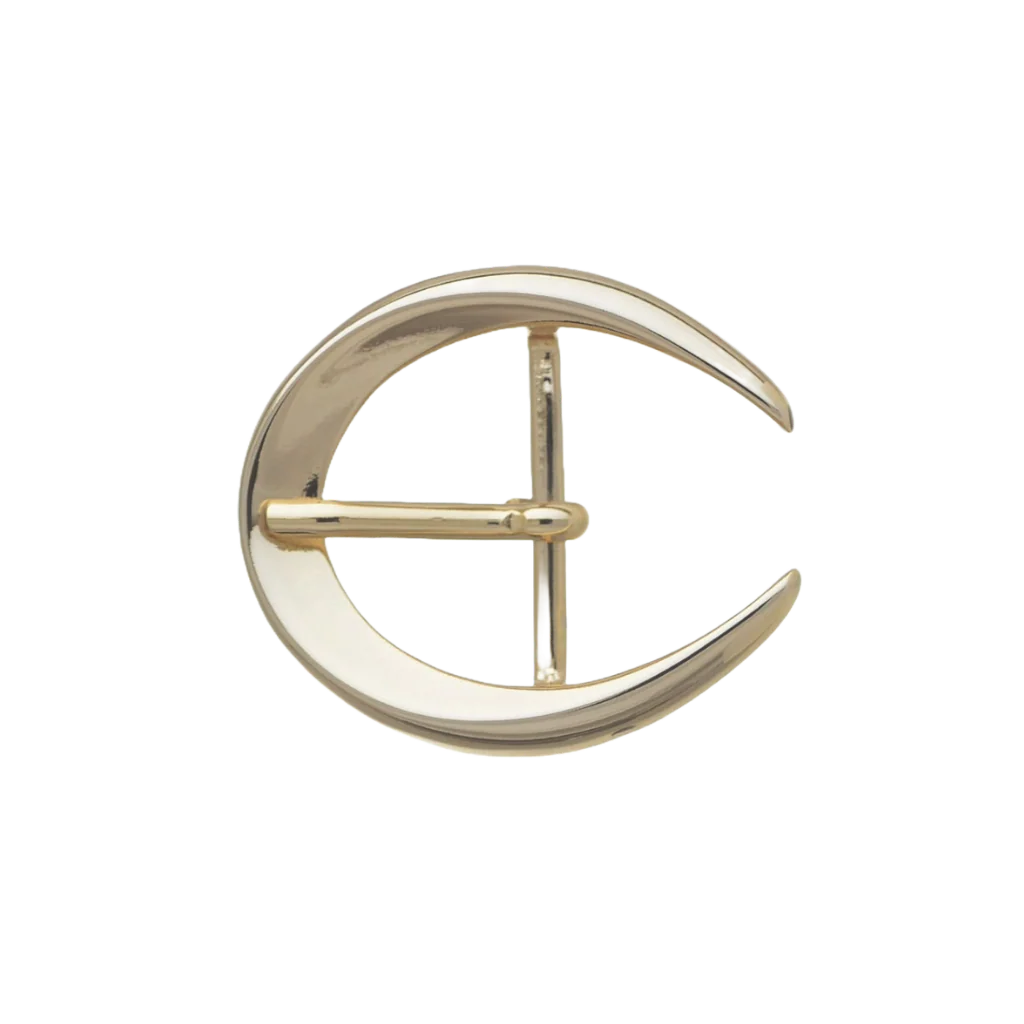 Crescent Moon Frame 40mm belt buckle in Light Gold.