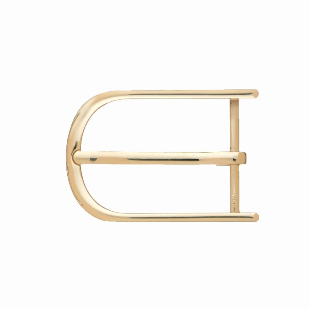Double-Bar Rounded Prong 40mm belt buckle in Light Gold Palladium Nickelfree HQ.