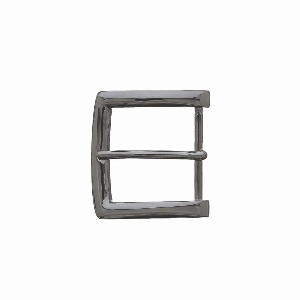 Double-Bar Frame 40mm buckle in Shiny Gun Metal.