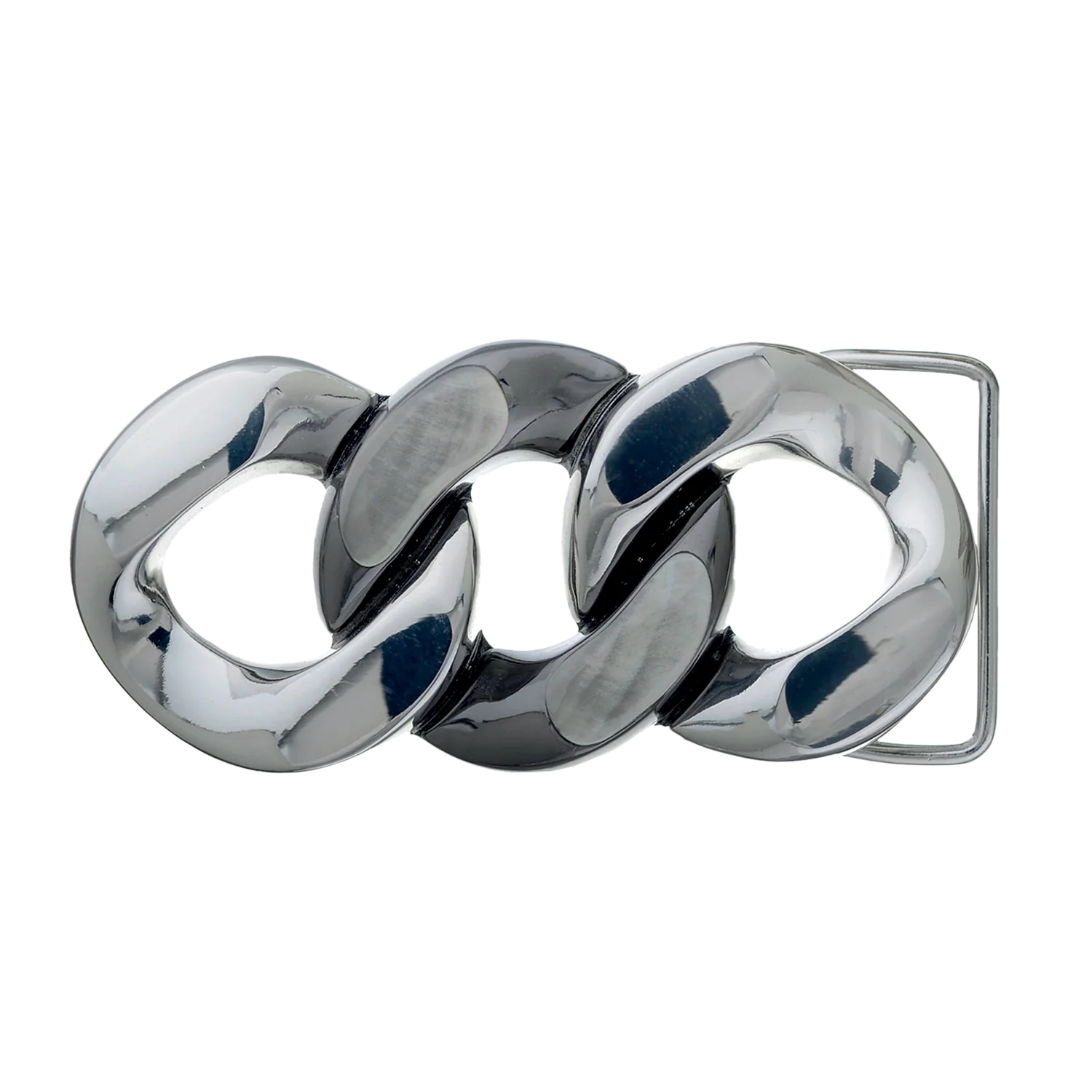 Chain Link 40mm belt buckle in Palladium Nickelfree HQ + Shiny Gun Metal.