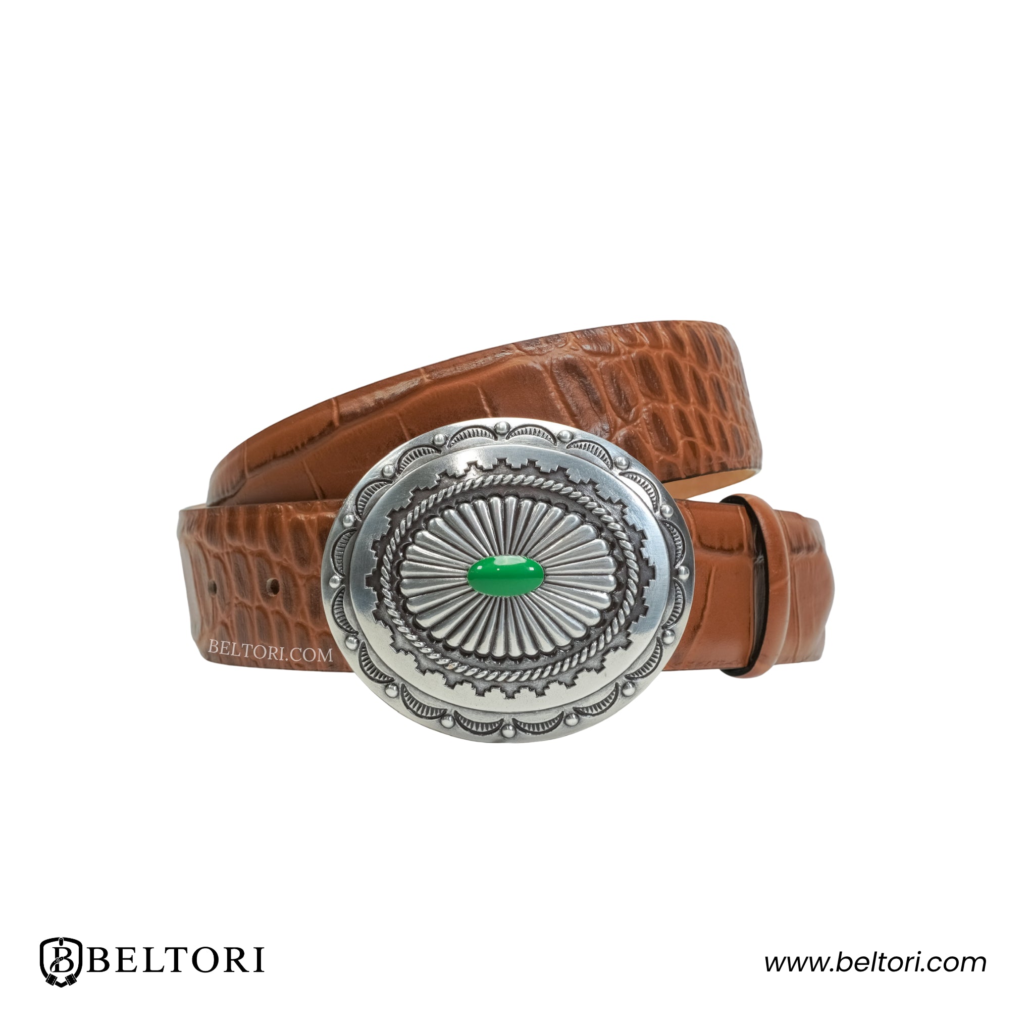 Concho Complete Belt – Brown Leather