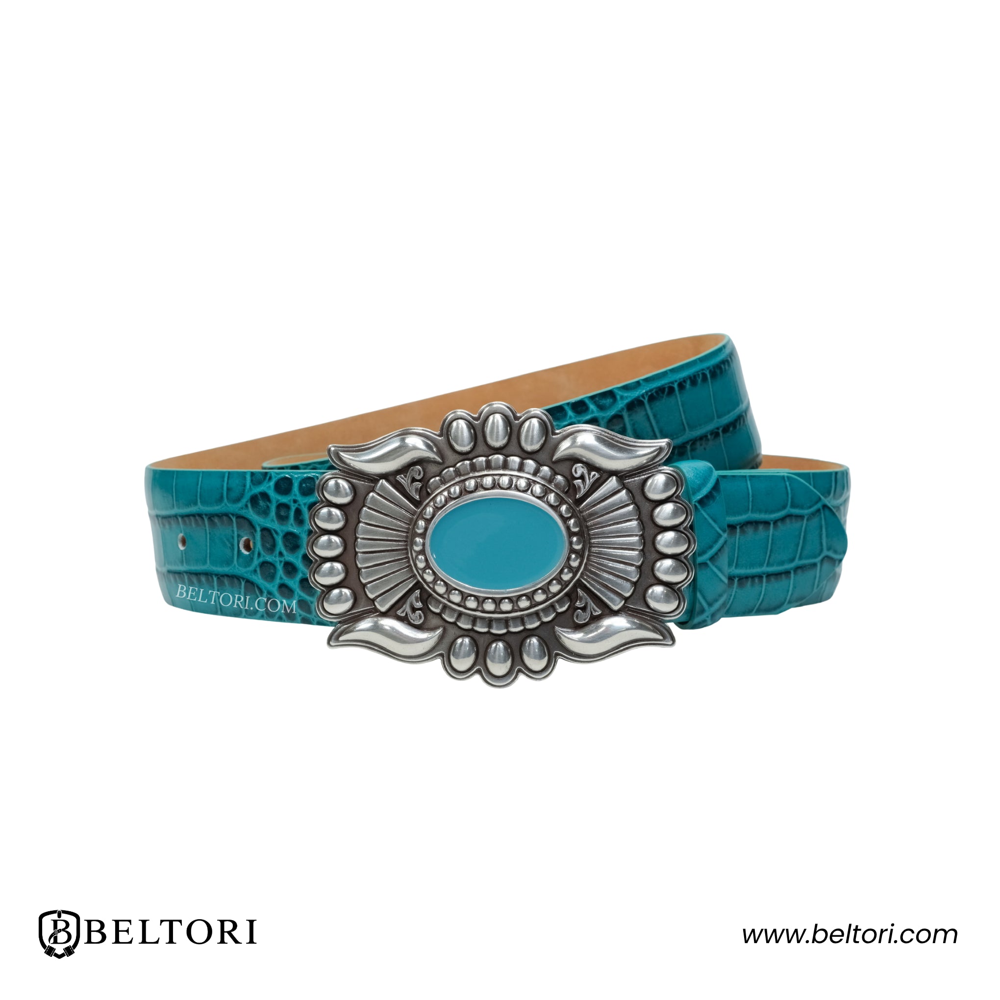 Western Oval English Silver Complete Belt – Foresta Leather