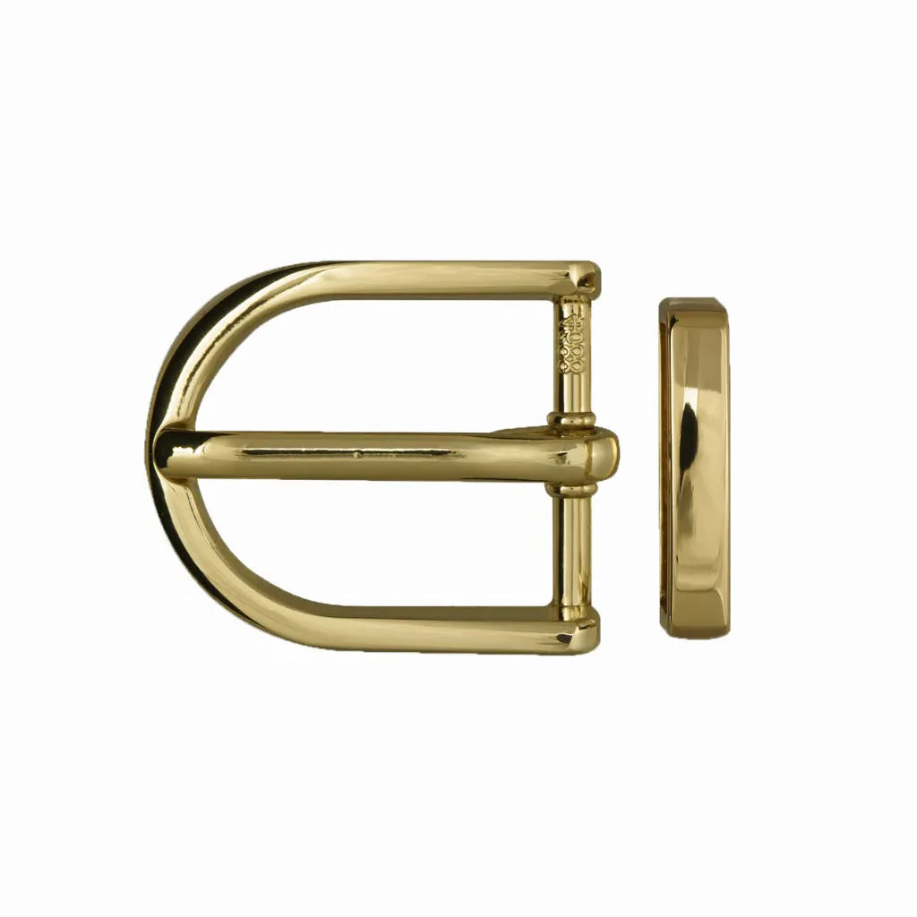 Rounded D-Frame + Loop 40mm belt buckle in Gold Palladium Nickelfree HQ.