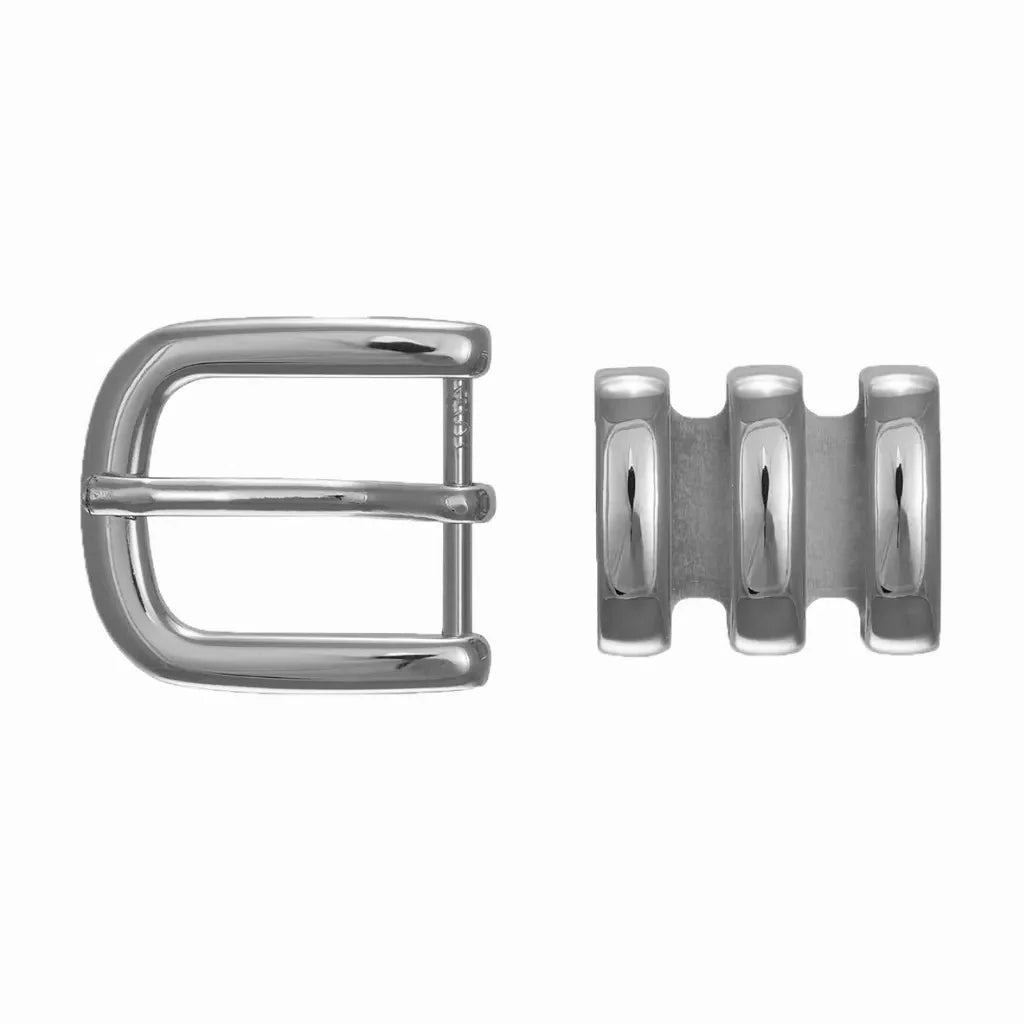 Rounded D-Frame + Triple Loop 40mm belt buckle in Palladium Nickelfree HQ.