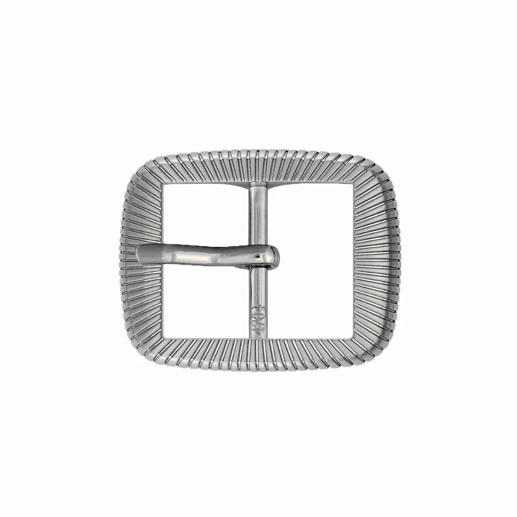 Ribbed Rectangle 40mm belt buckle in Brushed Palladium Nickelfree HQ.