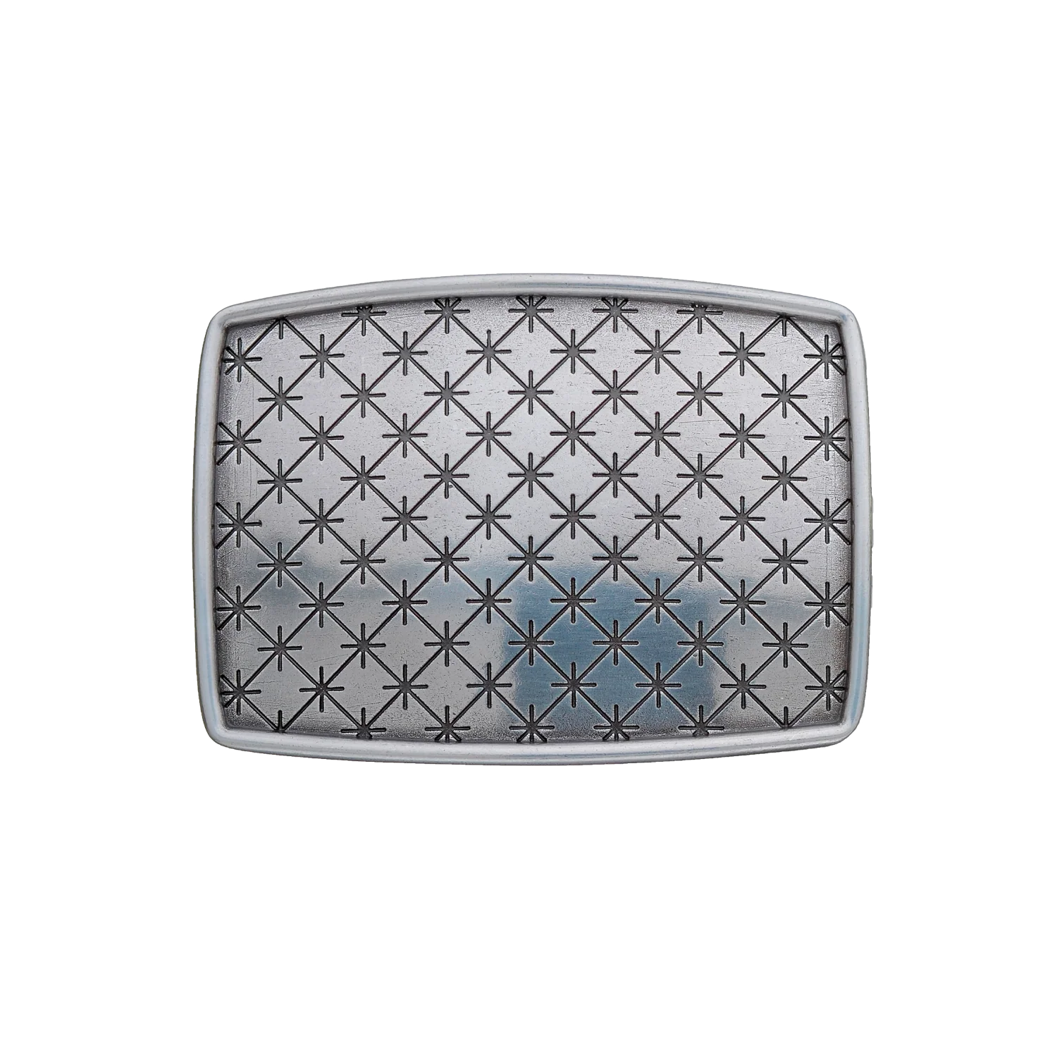 Star Grid 40mm belt buckle in English Silver.