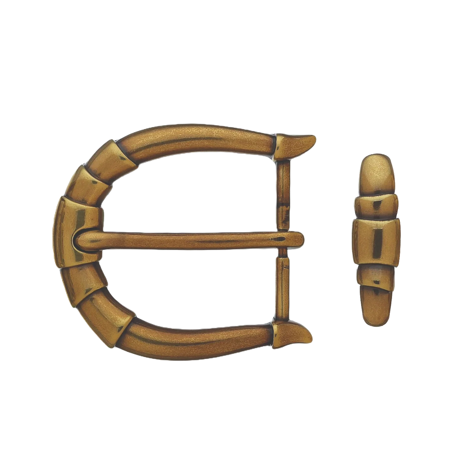 Bamboo Curve 40mm belt buckle in Old Gold.