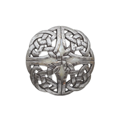 English silver white mop belt buckle (100207-40-1) with Italian design, polished metal fashion accessory