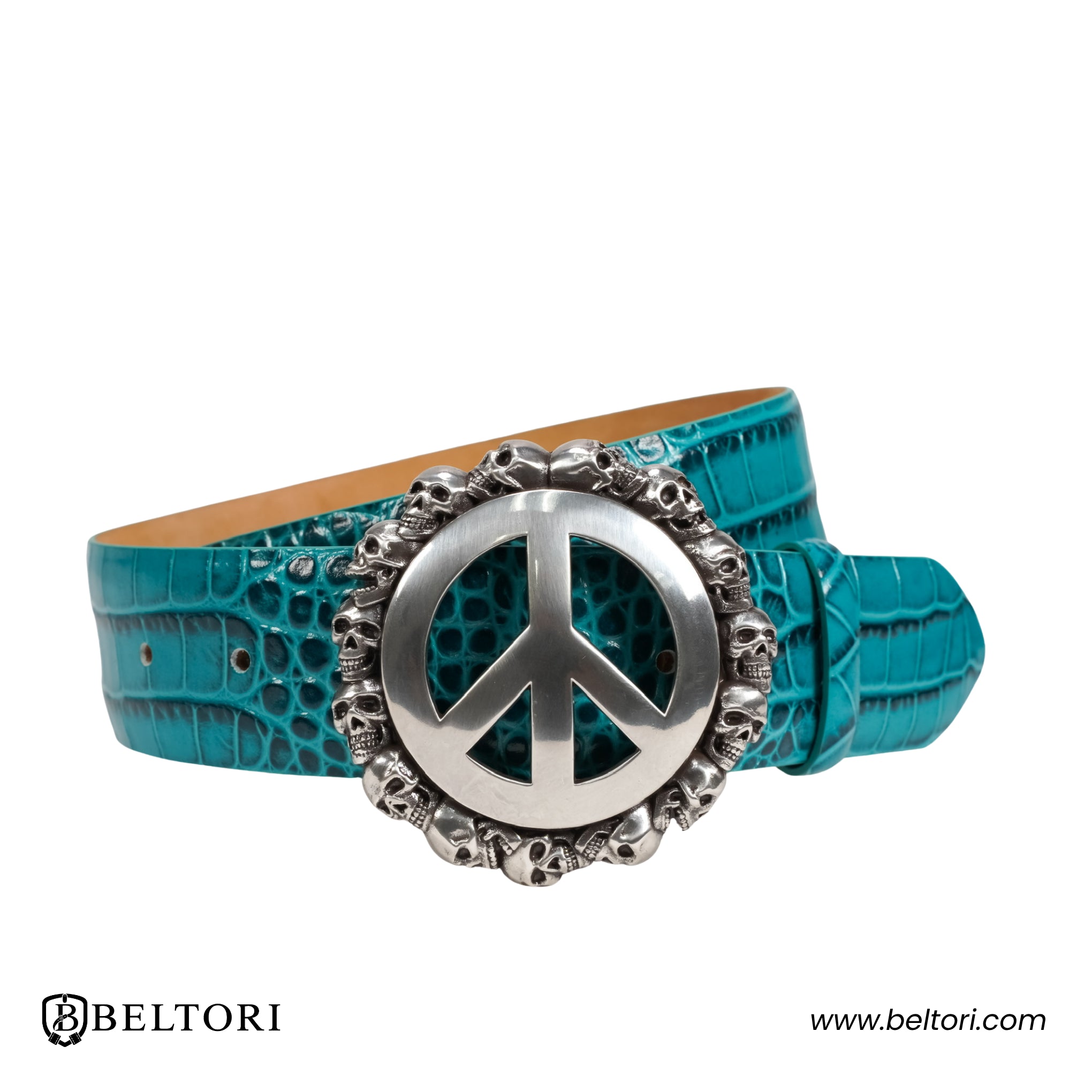 Peace & Skull English Silver Complete Belt – Foresta Leather