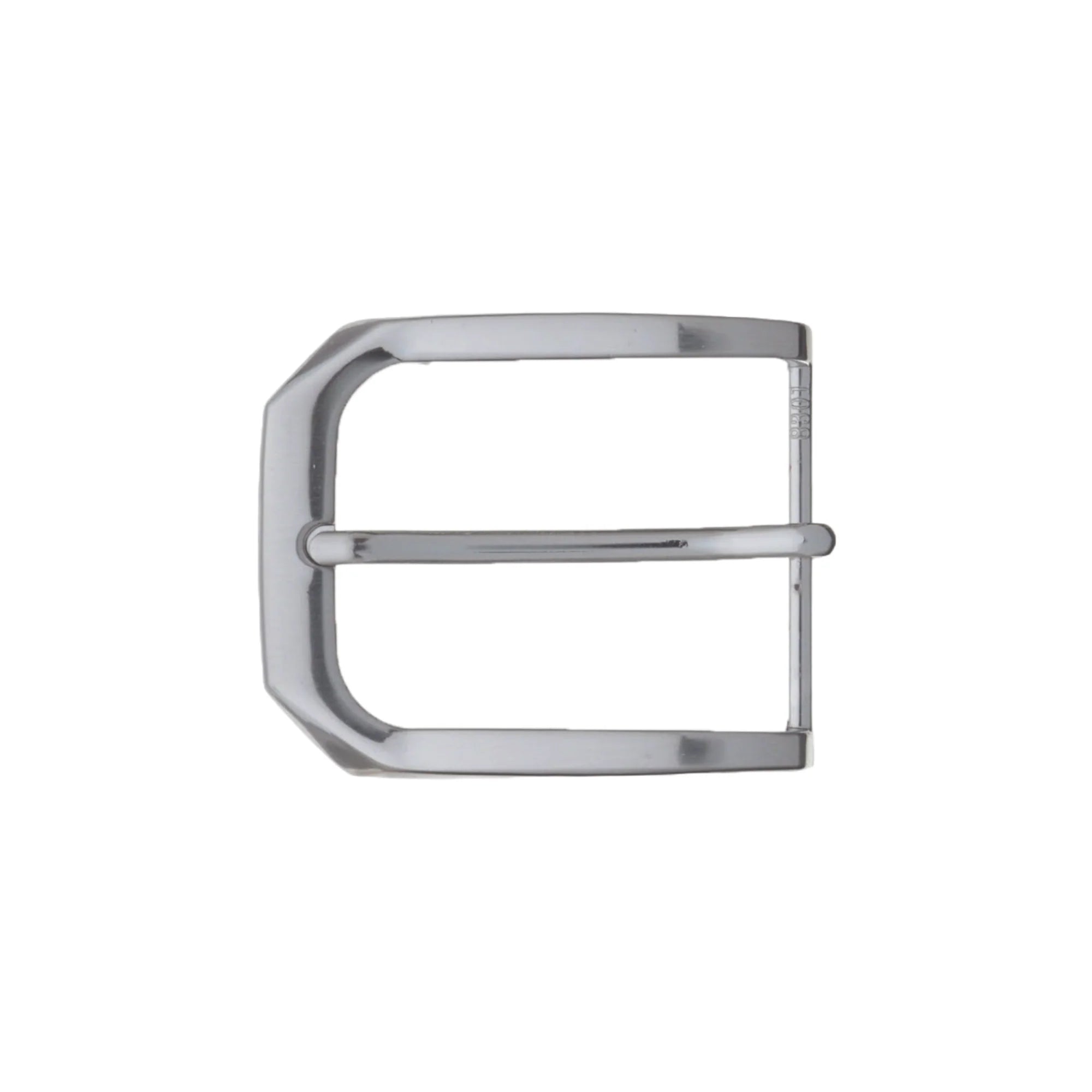 Chamfered Rectangle Frame 40mm belt buckle in Brushed Nickelfree. 