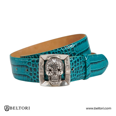 Sugar Skull English Silver Complete Belt – Foresta Leather