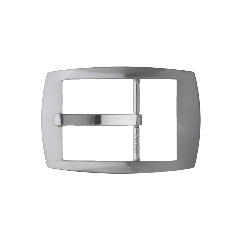 Modern Soft-Rectangle 40mm belt buckle in Brushed Nickelfree.