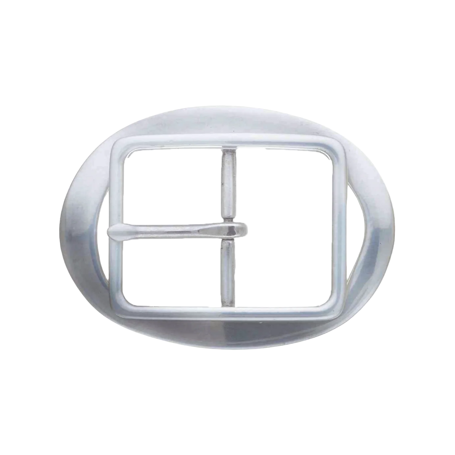 Oval frame 40mm belt buckle in English Silver.
