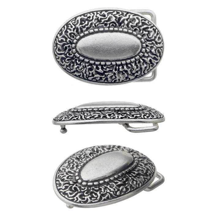 40mm belt buckle in English Silver. Designed in Italy. 
