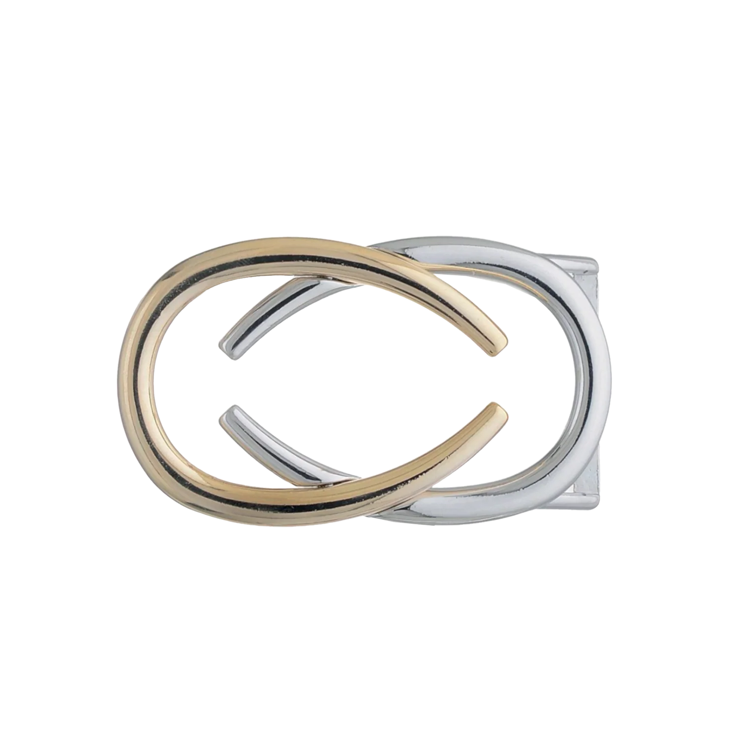 Interlocking Ovals 40mm belt buckle in Palladium Nickelfree HQ + Light Gold Finish.