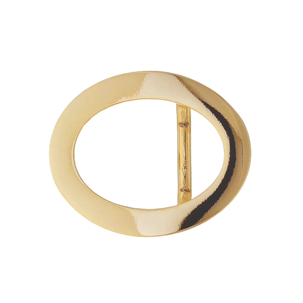 Oval 40mm belt buckle in Light Gold Palladium Nickelfree HQ finish.