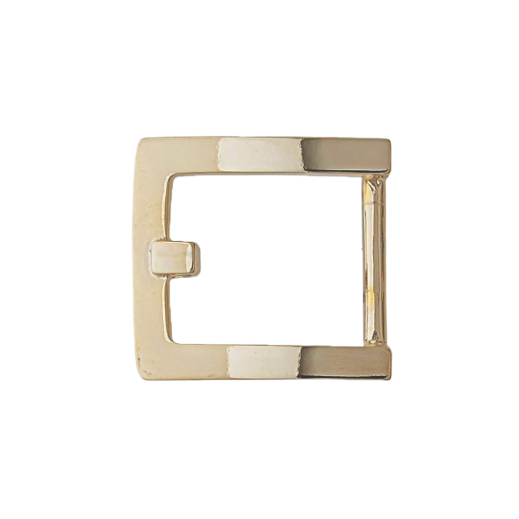Square-frame 40mm belt buckle in Light Gold Palladium Nickelfree HQ finish.