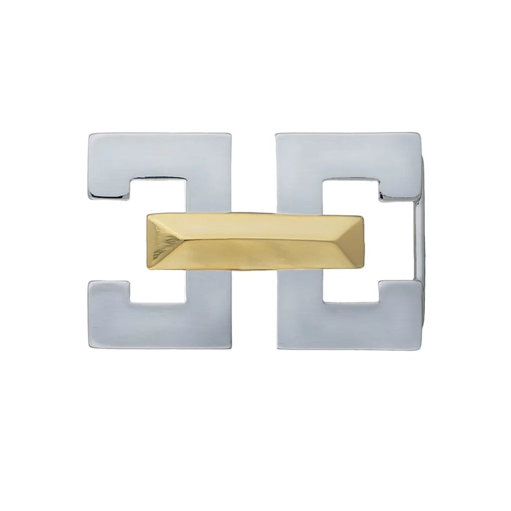 Twin-Bar Belt Buckle 40mm in Palladium Nickelfree HQ + Light Gold. 