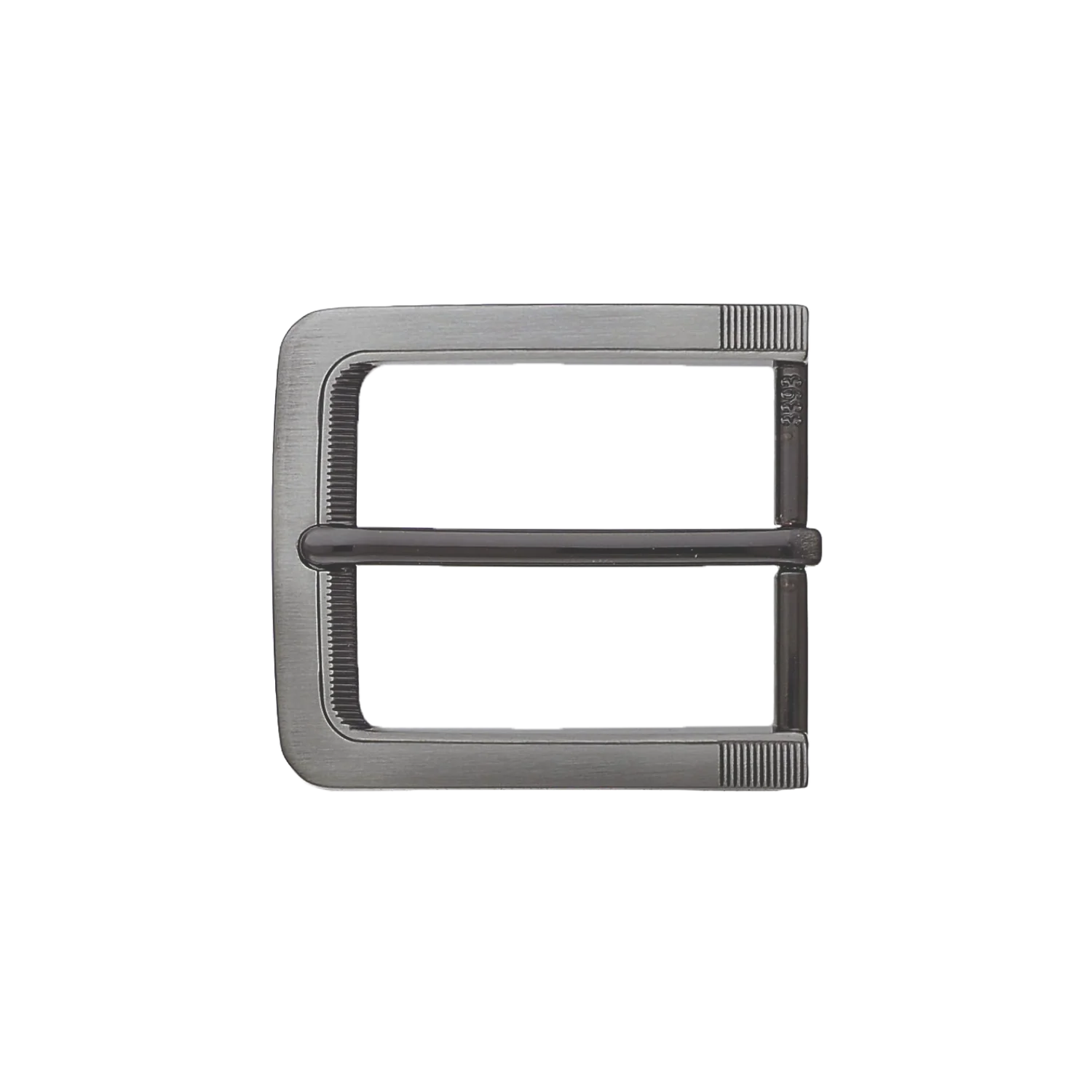 Ribbed Frame 40mm belt buckle in Brushed Gun Metal.