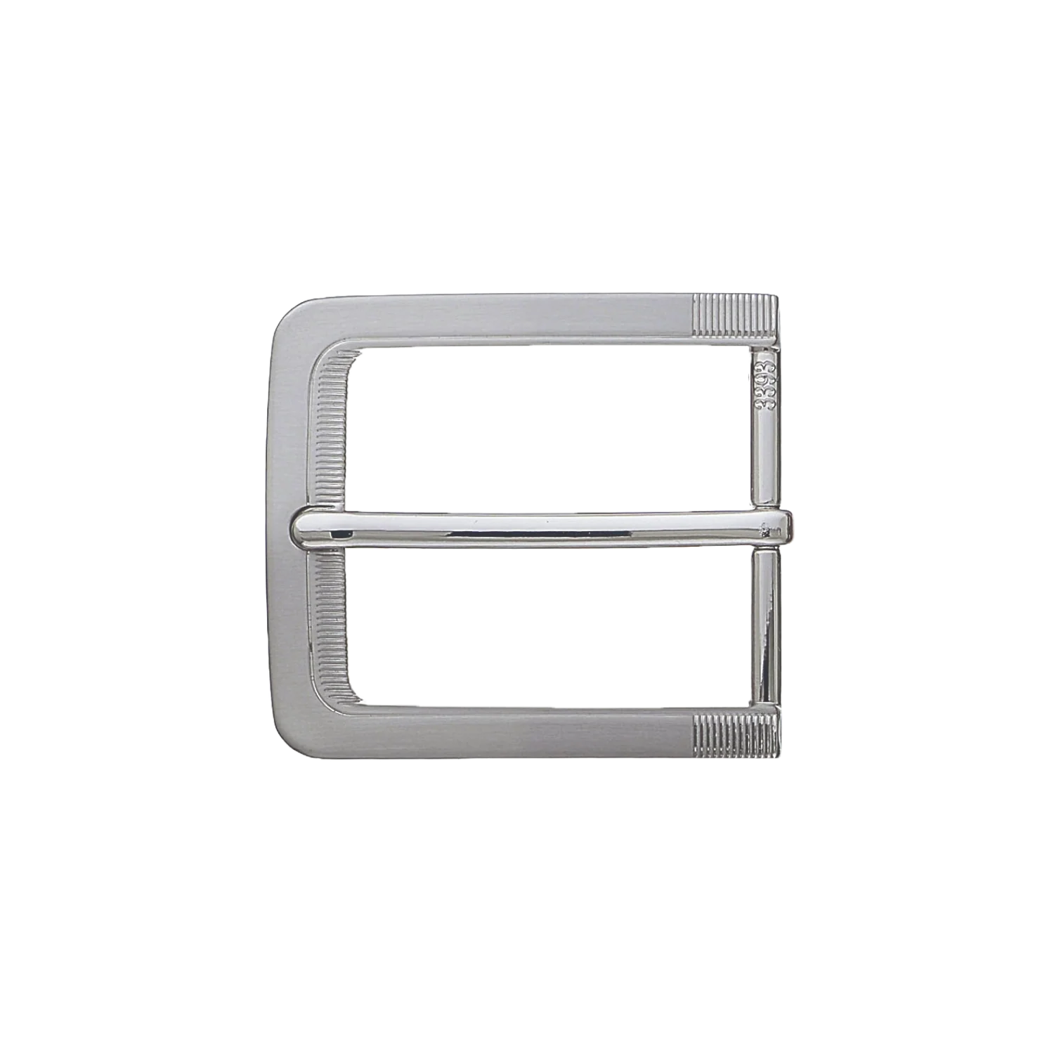 Ribbed Frame 40mm belt buckle in Brushed Nickelfree.