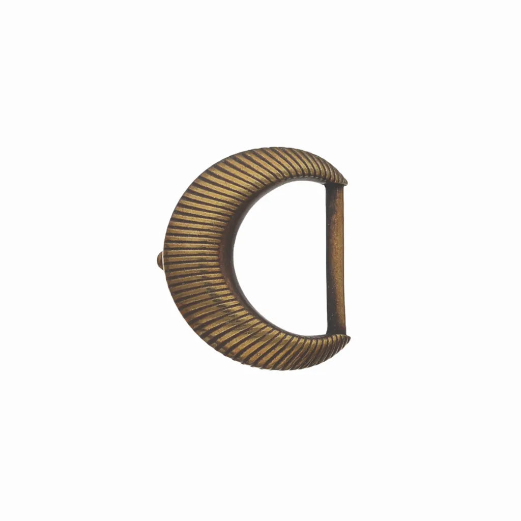Ridged Crescent Loop 40mm in Shiny Old Gold. 