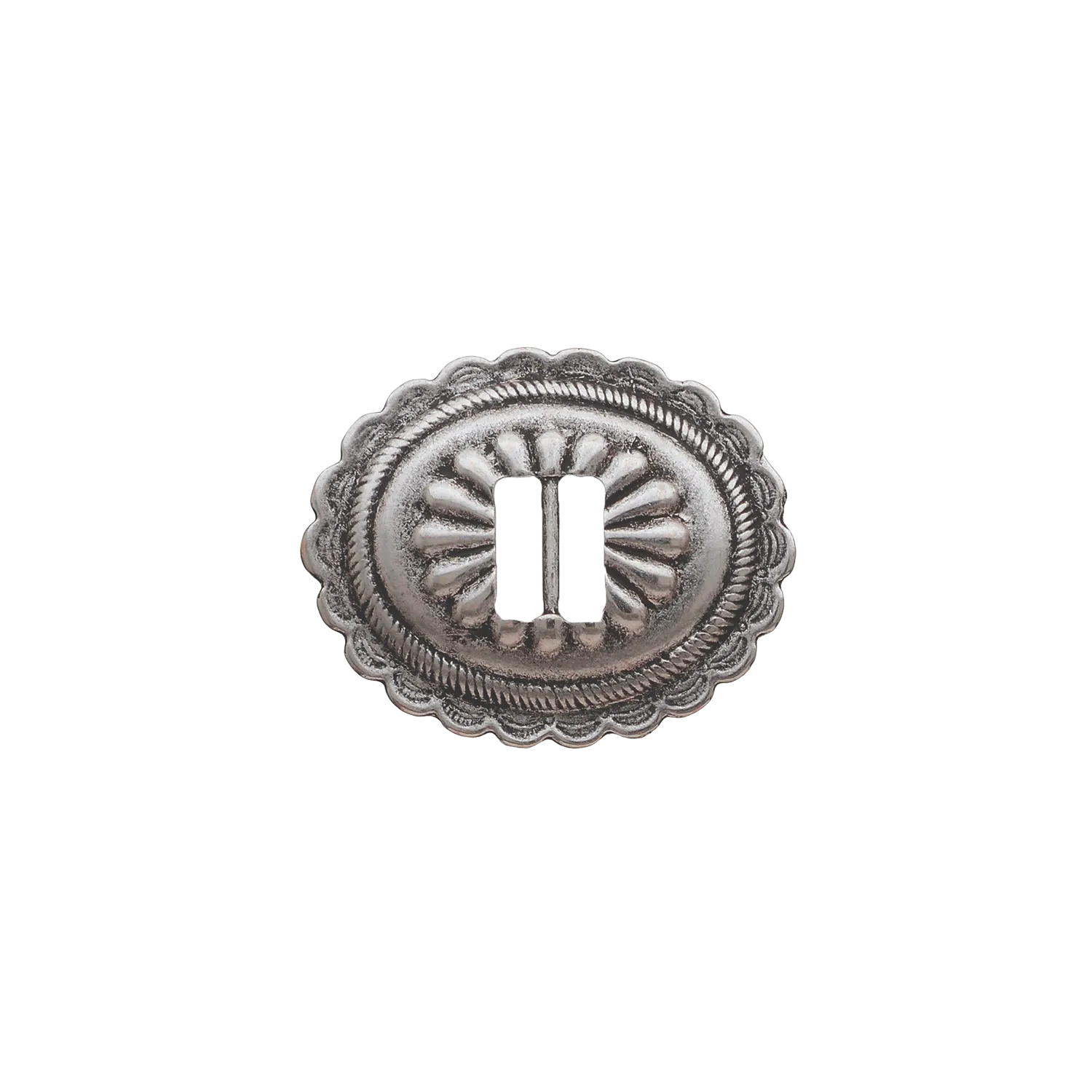 Decorative belt buckle in English Silver.