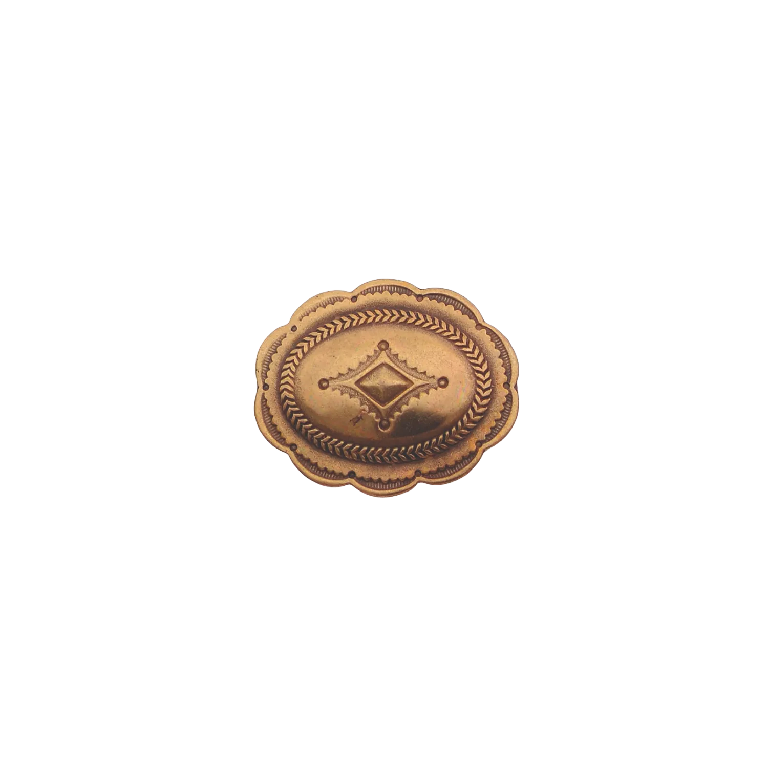 Decorative belt buckle in old gold. 