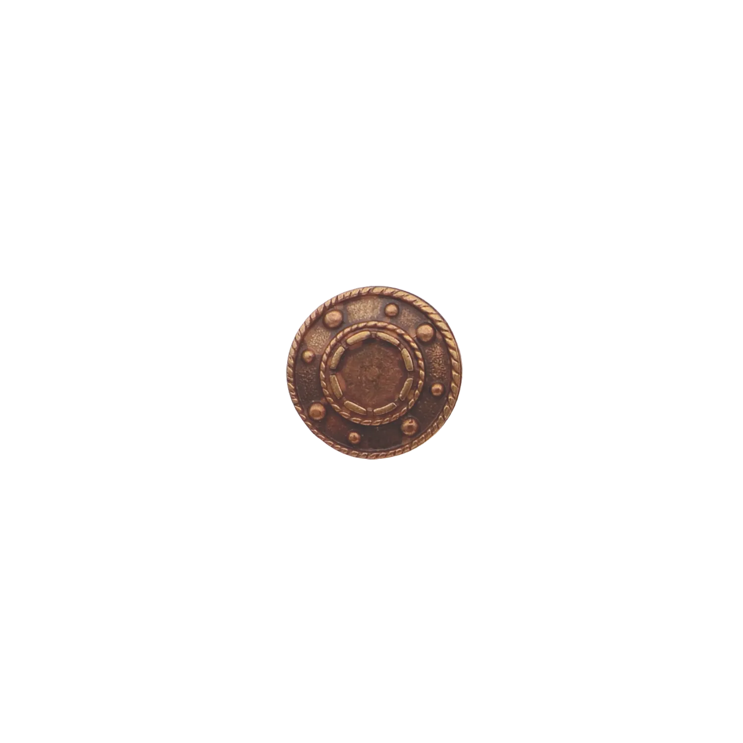 Decorative belt buckle in old gold. 