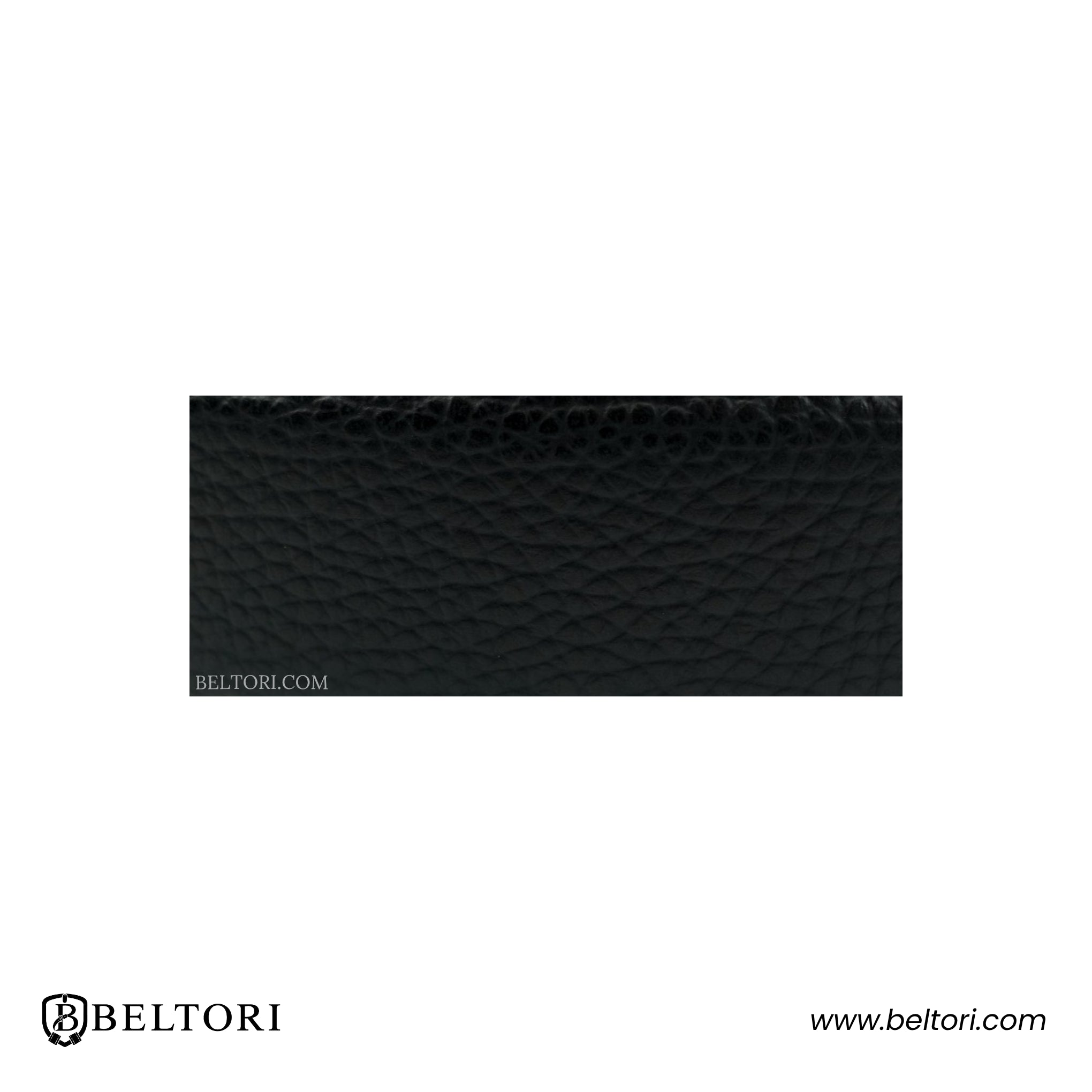 Belt with Black Leather Croc Texture