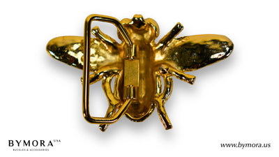 Luxury belt buckle bee with mother of pearl Italian design